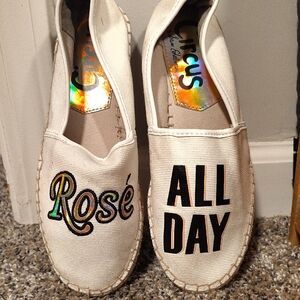 Sam Edelman White Espadrilles "ROSÈ ALL DAY" SIZE 6